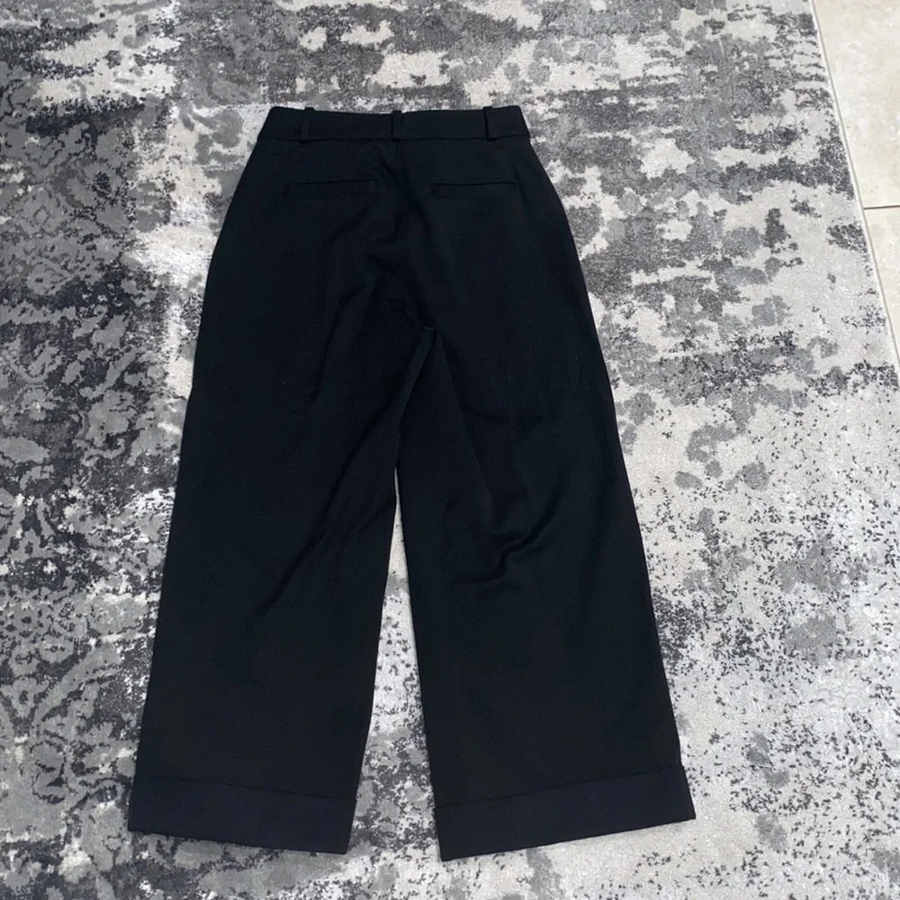 Kate Spade Black Cuffed Wide Leg High Rise pants NWT